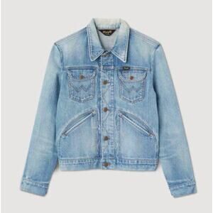 Sandro Homme x Wrangler Shearling-Lined Corduroy Jacket Vintage Blue Size M